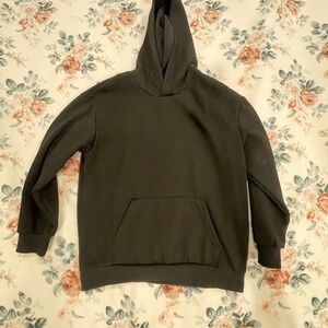 Black Relaxed Fit Sweatshirt with Hood from shein